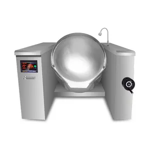 Cocina de sopa de tipo inclinable comercial In-Smart, Columpio de alta potencia, sartén automática para salsa de carne marinada, fábrica de cantimplora grande