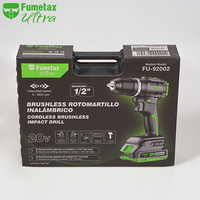 FUMETAX Bor Impak Tanpa Kabel Brushless 20V Waktu Pengisian 1 Jam Diameter Pengeboran Maks 32Mm Torsi Maks 60Nm 800W 50.000 GPM