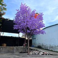 Pohon Lilac Simulasi Serat Kaca Premium, Pohon Bunga Buatan Ukuran Besar, Tanaman Hijau Romantis untuk Dekorasi Lanskap Dalam Ruangan
