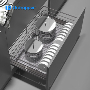 ตะกร้าลิ้นชักครัวแบบดึงออกได้ Unihopper ชั้นวางจานสแตนเลส อุปกรณ์จัดระเบียบตู้เก็บของ รูปทรงสี่เหลี่ยมผืนผ้า สำหรับจัดเก็บอเนกประสงค์ - Product Image 2