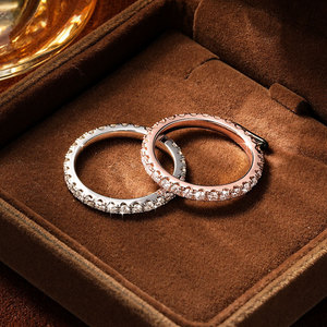 Gioielli Raffinati, Anello Eternity con Moissanite Rotonda da 2mm 0,03ct, Colore <span class=keywords><strong>D</strong></span>, Purezza VVS1, Certificato GRA - Product Image 2