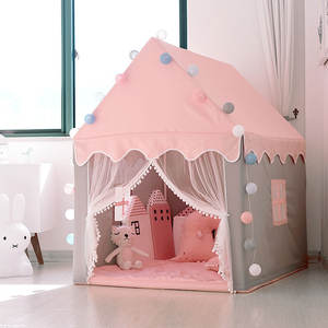 Casa de juegos interior para niños y niñas, tienda de juegos de princesa rosa - Product Image 3