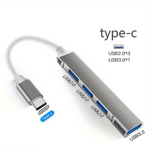 Siêu mỏng nhôm 4-Port <span class=keywords><strong>USB</strong></span> 3.1 đa Splitter <span class=keywords><strong>Mini</strong></span> <span class=keywords><strong>USB</strong></span> 3.0/2.0 loại C HUB Docking Station cho máy tính Máy Tính Xách Tay PC - Product Image 2