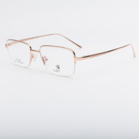 Montures de lunettes unisexes semi-cerclées carrées en titane 18K légères, de marque originale LOT, grises, tendance, pour toutes les formes de visage, usage quotidien