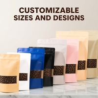 Sacs d'emballage personnalisés pour café avec valve, pochettes verticales pour grains de café 250g 500g 1000g, conformes aux normes alimentaires
