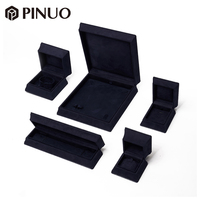 Boîte à bijoux personnalisée PINUO, coffret cadeau classique en cuir PU, ensemble de boîtes à bijoux pour collier, bague, bracelet, emballage promotionnel, boîte à bijoux