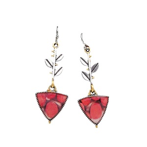 Orecchini Pendenti a Triangolo con Accenti in Pietra Colorata, Stile Vintage, Accessori di Moda per Donne - Product Image 5