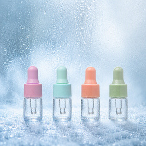 Petites bouteilles compte-gouttes en verre vides, flacons compte-gouttes transparents avec bouchons colorés pour huiles essentielles, huiles à barbe, sérums, emballages cosmétiques - Product Image 5