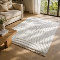 Tapis moderne en jacquard moelleux pour salon, tapis lavable antidérapant, tapis épais pour sol, décoration de maison de luxe légère