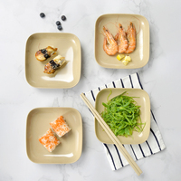 Nouvelle Assiette Carrée Moderne Écologique et Biodégradable en Coque de Riz, Design Flottant Personnalisable pour Usage Domestique – Collection 2026