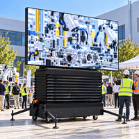 Écran LED mobile sur roues, pré-assemblé, tout-en-un, prêt à l'emploi, prêt à la location pour événements commerciaux en extérieur