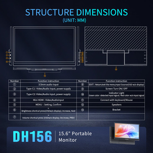 Feelworld dh156 15.6 אינץ fhd 1080p נייד צג עם USB-C ו hdmi למחשב נייד ו משחקים צג חיצוני - Product Image 6