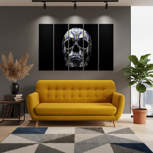 Ornate Skull <b>Canvas</b> Print: Abstract Gothic <b>Wall</b> Decor,SET OF 5 <b>CANVAS</b> - Product Image 3