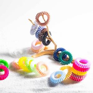 Attaches pour cheveux en cordon téléphonique transparent de style coréen, couleur bonbon, haute élasticité, matériau TPU, accessoires pour cheveux décontractés - Product Image 3