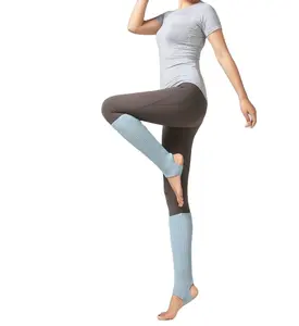 Kadın kızlar nervürlü örgü tığ dans Yoga bacak ısıtıcısı uzun çorap bayan dans bale kaburga örme diz yüksek Yoga çorap bacak ısıtıcısı s