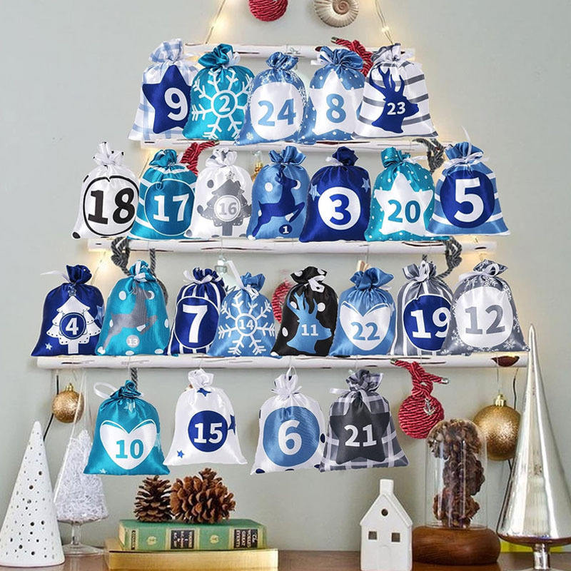 1-24 Conjunto de satén de Navidad-Gris