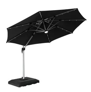 Aul. de jardin haut de gamme à balancier. <span class=keywords><strong>Parasol</strong></span> lumineux à <span class=keywords><strong>LED</strong></span>, <span class=keywords><strong>parasol</strong></span> romain <span class=keywords><strong>pour</strong></span> restaurant, hôtel, piscine - Product Image 2