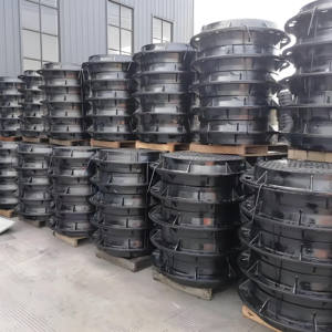 Tapa de <span class=keywords><strong>Alcantarilla</strong></span> Redonda de Hierro Negro Duradera de Tamaño Personalizado, Marca Jingdong, Fabricada en China, Venta Caliente, En124 D400 - Product Image 2