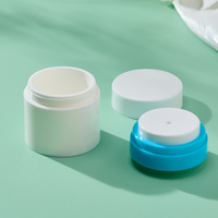 Pot sous vide sans air en PET bleu et blanc 15, 30, 50 ml – Vente en gros, pot en plastique vide personnalisé pour crème visage, emballage anti-âge pour soins de la peau