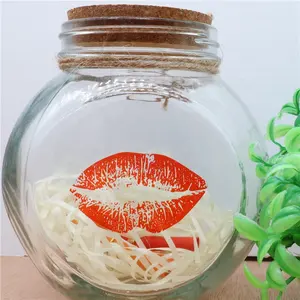 Hybsk Clear Red Kissing Lips adesivi Per il corpo rimovibili totale 300 Per rotolo (carta trasparente trasparente)