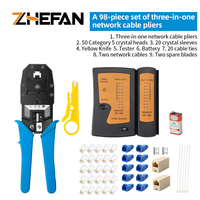 Kit de coupe-câbles et pince à sertir 6p 8p avec cliquet, outil de sertissage RJ45, outil de sertissage RJ45 pour câble réseau LAN, sac de rangement inclus