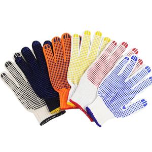 Guantes de algodón de mano a granel de construcción calibre 7 De fábrica calibre 10 guantes de trabajo industrial de algodón de punto de lunares de PVC - Product Image 6