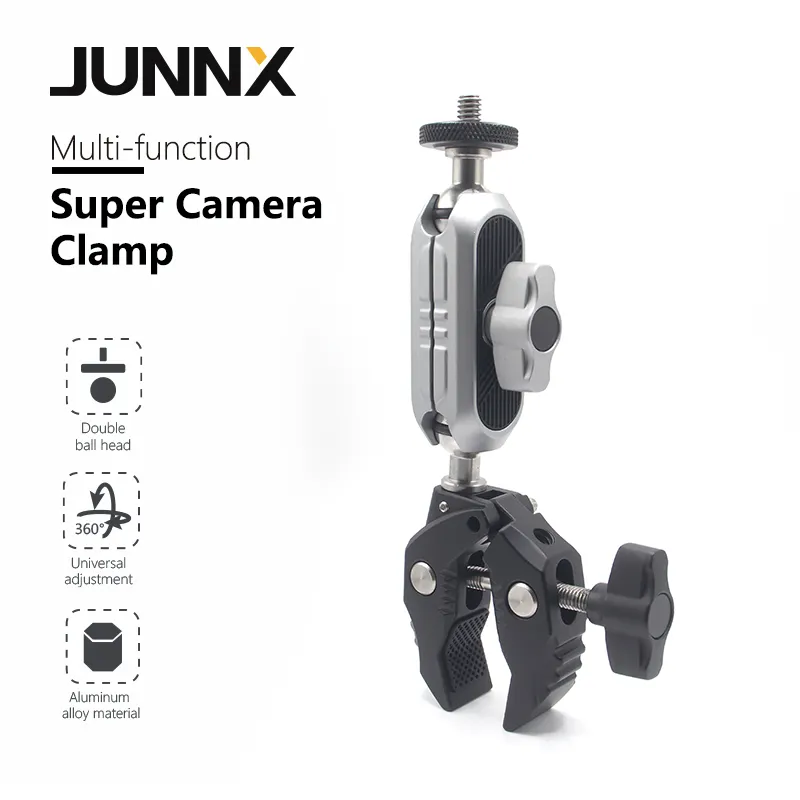 JUNNX Metal Multifunctional Super Clamp camera accessories Photo Studio Photography equipment with 1/4 and 3/8 screw