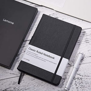 Carnet de gratitude personnalisé en cuir PU rigide noir, simple, portable, avec bande élastique - Product Image 4