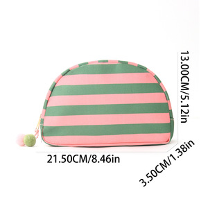 Bolsa <span class=keywords><strong>de</strong></span> <span class=keywords><strong>Maquillaje</strong></span> Portátil <span class=keywords><strong>de</strong></span> Lona a Rayas Coloridas RTS, Bolsa Organizadora con Cierre para Viaje - Product Image 4
