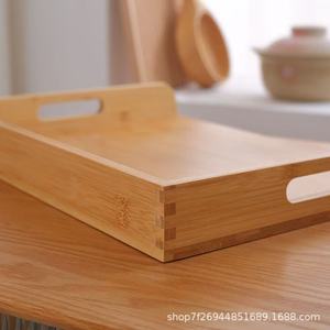 Wooden <b>Storage</b> <b>Tray</b> Rectangle With Handles For Dumplings Stackable Solid Wood Food Container Unfinished Heze Shandong - Product Image 2