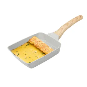 Smartpan Nhật Bản Đồ Nấu Nướng Trứng Tráng Tamagoyaki Chảo Raclette Pho Mát Không Dính Tamagoyaki Nấu Ăn Chảo Với Tay Cầm Bằng Gỗ