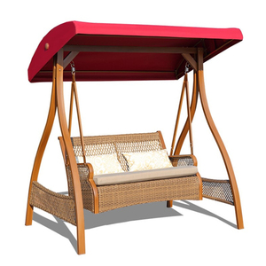 Jardín <span class=keywords><strong>de</strong></span> alta calidad <span class=keywords><strong>de</strong></span> 3 plazas <span class=keywords><strong>de</strong></span> mimbre canopy mecedora silla hamaca <span class=keywords><strong>playa</strong></span> <span class=keywords><strong>de</strong></span> patio <span class=keywords><strong>de</strong></span> hierro forjado patio cambios - Product Image 4