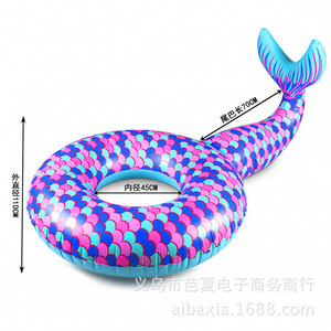 <b>Inflatable</b> Mermaid Swimming Ring 180cm Thickened Tail Design For Adults Unisex Novelty Float Pool Use - Product Image 3