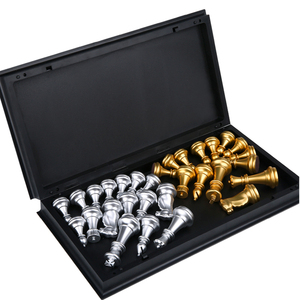 Juego de ajedrez medievales con ajedrez de alta calidad, 32 piezas de ajedrez de oro y plata, juego de mesa magnético, szachy - Product Image 4