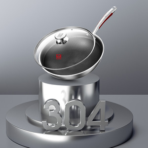 Ensemble de cuisine Bach en acier inoxydable 430, wok antiadhésif, poêle à frire, marmite, compatible induction, passe au four, cadeau personnel, usage domestique - Product Image 2