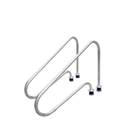 Rampe de piscine amovible en acier inoxydable 304 avec base de fixation pour piscine enterrée OEM