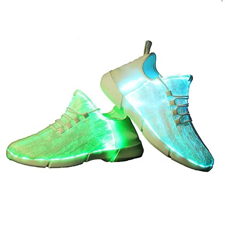 2024 New Product Fashion Dynamic Dark Glow Easy To Clean USB Charging Mesh Fabric Ghost Dance LED Glow Shoes
