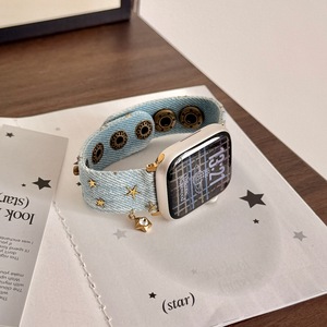 Correa de Reloj XINGX de Mezclilla con Botones para Apple 11, Apple S10, iWatch 9, S8, 7, 6, 5, 4, SE, 3, <span class=keywords><strong>Xiaomi</strong></span> 9 Pro - Product Image 4