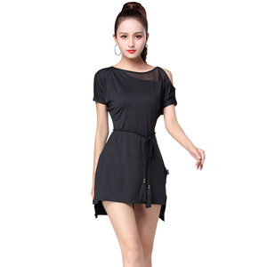 Lady's Fashion Training Dancewear Vestido <span class=keywords><strong>de</strong></span> salón latino con falda para competencia <span class=keywords><strong>de</strong></span> baile - Product Image 5