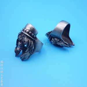 <b>Skull</b> <b>Ring</b> Zinc Alloy Men's Jewelry Gift Geometric Shape Skeleton Design Guhei Color - Product Image 1