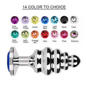 Geripptes Metall <span class=keywords><strong>Anal</strong></span> Plug Sexspielzeug Spaß Sexspielzeug für Frau und Mann verwendet in Sex spielen und Schmuck Inspiriert von Butt Plug Schmuck - Product Image 3