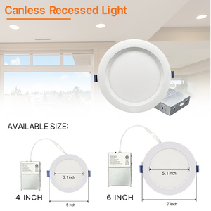 Faretti <span class=keywords><strong>LED</strong></span> da Incasso Rotondi e Sottili ad Alta Luminosità 9W 12W <span class=keywords><strong>Dimmerabili</strong></span> 4 Pollici 6 Pollici con Scatola di Giunzione - Product Image 2