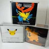 Boîte de collection Elite Trainer personnalisée, coins arrondis, anti-UV, en acrylique transparent, avec fermeture magnétique, pour la protection des cartes Pokémon TCG