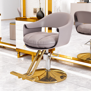 Sillón Profesional de Peluquería al por Mayor, Silla Elevadora de Acero Inoxidable Dorado para Salón de Belleza, Taburete de Corte para Estilistas - Product Image 5