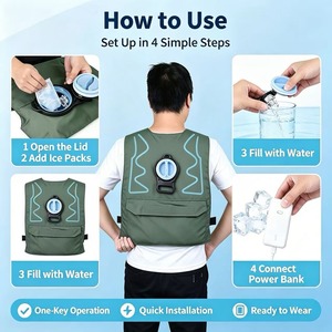 Gilet de refroidissement USB à eau, refroidissement rapide en 15 secondes, protection contre les coups de chaleur pour les travailleurs de la construction, la pêche et le cyclisme - Product Image 5