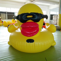 Nouveau design Canapé flottant gonflable en forme de canard jaune pour piscine, durable, en PVC écologique, pour extérieur, parc, plage, matelas aquatique gonflable