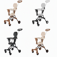 Poussette de luxe pour enfants, poussette légère pour bébé, 3,5 kg, 4 roues, pliable, pliage à une touche, double frein, pour 6 mois à 3 ans