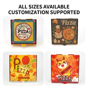 Caixa de Pizza de <span class=keywords><strong>8</strong></span>/10 Polegadas em Estoque, Caixa de Embalagem para Delivery Reforçada e Dobrável, Caixa de Papelão Isolada à Prova de Óleo - Product Image 1