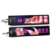 Porte-clés brodé personnalisé sur le thème de l'anime japonais pour motos, voitures, sacs à dos, cadeaux, jet tag