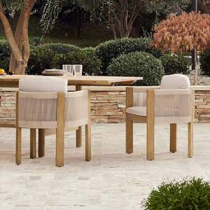 Minimalist <b>Oak</b> Outdoor Extendable Table Wood <b>Frame</b> Garden Patio Furniture - Product Image 2